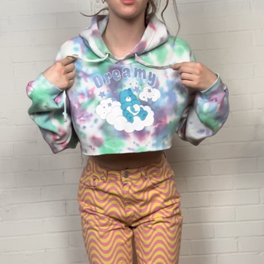 NWT Dolls Kill X Care Bears Collab Cropped Hoodie - Picture 2 of 8